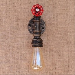 Nostalgia Simple Water Pipe Διακοσμητικό Μικρό Επιτοίχιο Φωτιστικό τοίχου