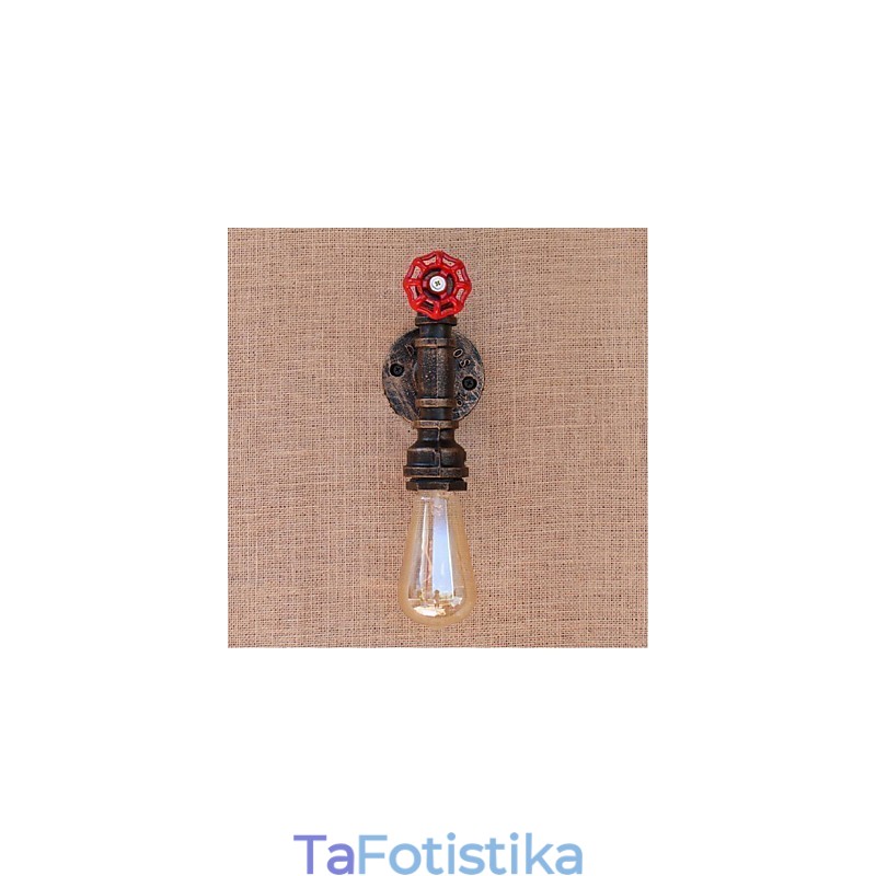 Nostalgia Simple Water Pipe Διακοσμητικό Μικρό Επιτοίχιο Φωτιστικό τοίχου