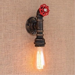 Nostalgia Simple Water Pipe Διακοσμητικό Μικρό Επιτοίχιο Φωτιστικό τοίχου
