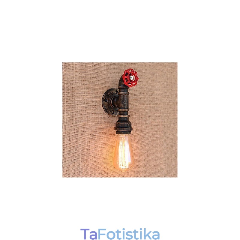 Nostalgia Simple Water Pipe Διακοσμητικό Μικρό Επιτοίχιο Φωτιστικό τοίχου