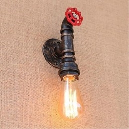 Nostalgia Simple Water Pipe Διακοσμητικό Μικρό Επιτοίχιο Φωτιστικό τοίχου