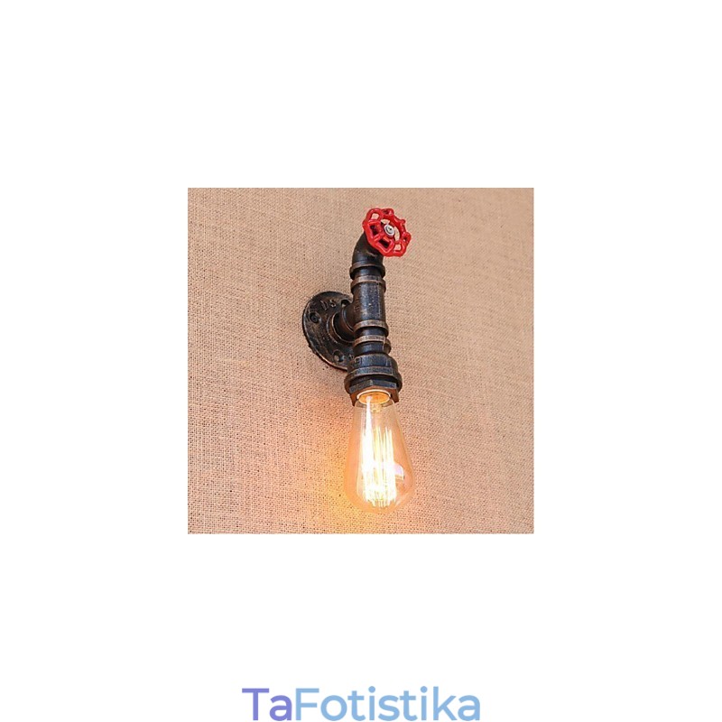 Nostalgia Simple Water Pipe Διακοσμητικό Μικρό Επιτοίχιο Φωτιστικό τοίχου