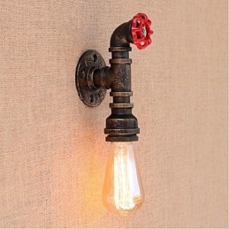 Nostalgia Simple Water Pipe Διακοσμητικό Μικρό Επιτοίχιο Φωτιστικό τοίχου