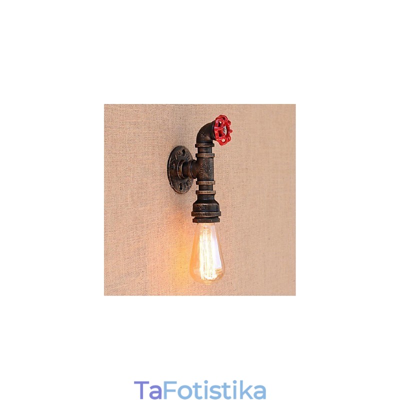 Nostalgia Simple Water Pipe Διακοσμητικό Μικρό Επιτοίχιο Φωτιστικό τοίχου