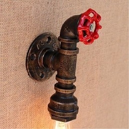 Nostalgia Simple Water Pipe Διακοσμητικό Μικρό Επιτοίχιο Φωτιστικό τοίχου