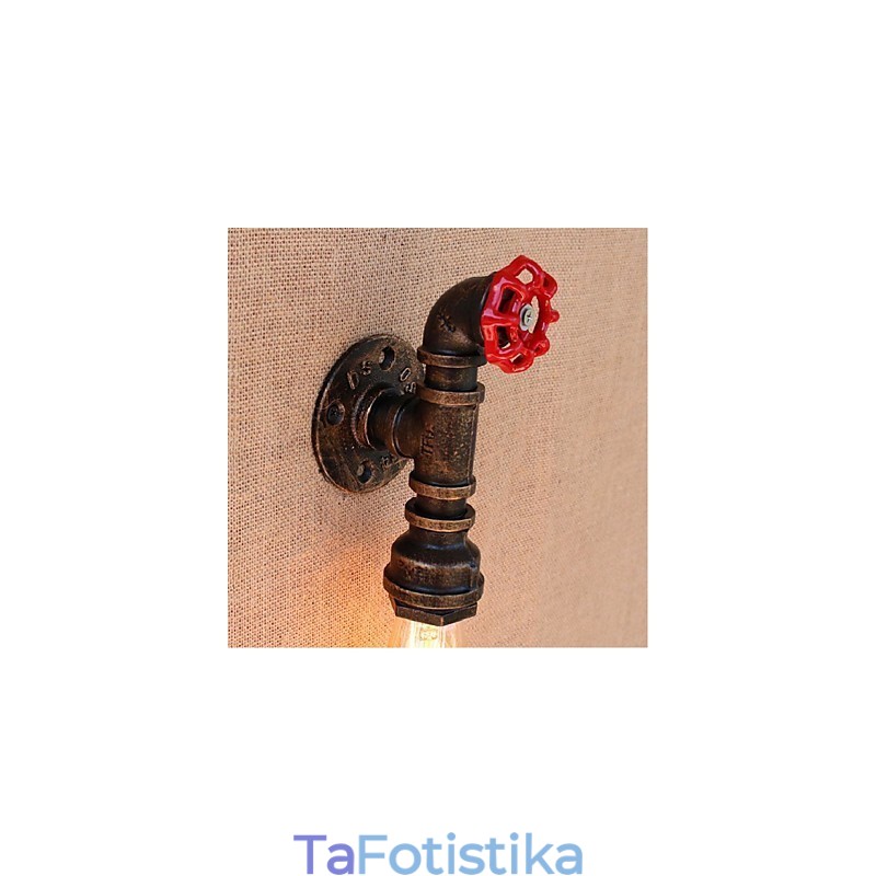 Nostalgia Simple Water Pipe Διακοσμητικό Μικρό Επιτοίχιο Φωτιστικό τοίχου
