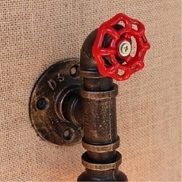 Nostalgia Simple Water Pipe Διακοσμητικό Μικρό Επιτοίχιο Φωτιστικό τοίχου