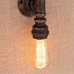 Nostalgia Simple Water Pipe Διακοσμητικό Μικρό Επιτοίχιο Φωτιστικό τοίχου