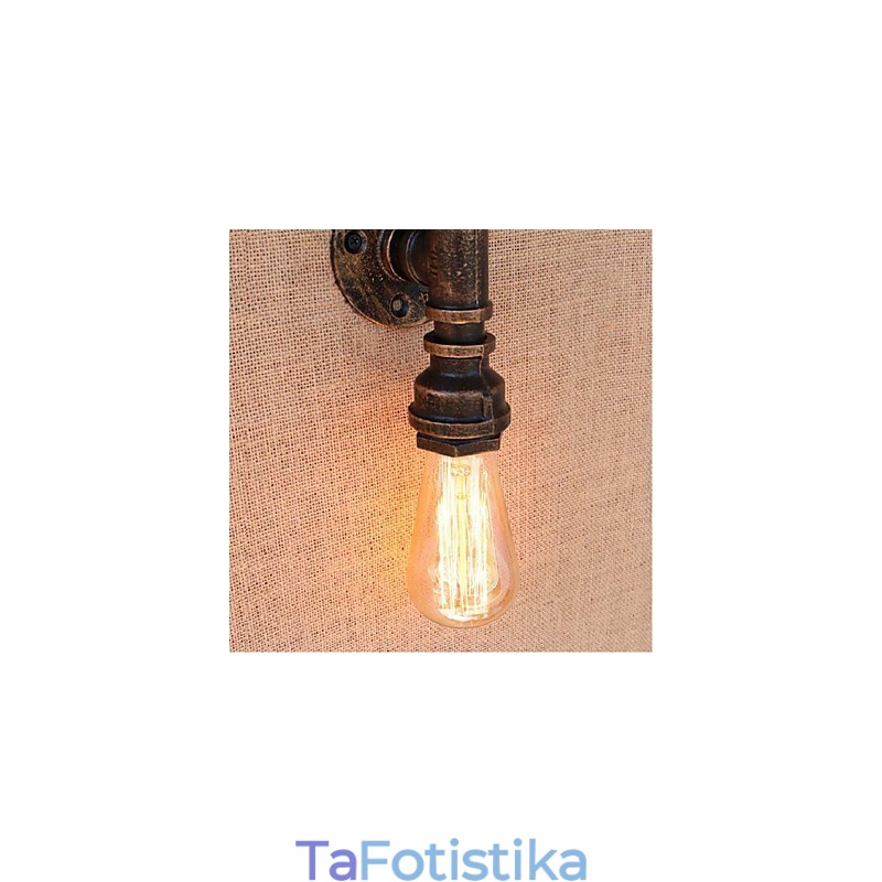 Nostalgia Simple Water Pipe Διακοσμητικό Μικρό Επιτοίχιο Φωτιστικό τοίχου