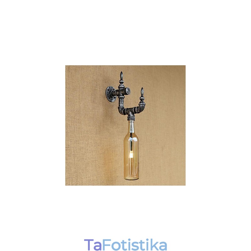 Rustic Lodge Silver Χαρακτηριστικό για Απλίκες Τοίχου Περιβάλλοντος Φωτιστικό τοίχου