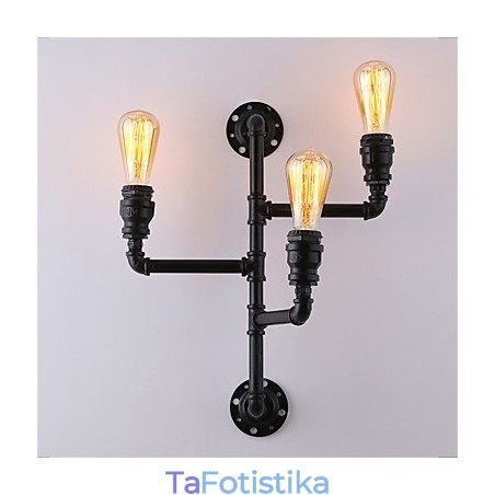 Vintage Industrial Pipe Φωτιστικά τοίχου Μαύρα Creative Lights Εστιατόριο Cafe Bar Διακοσμητικός φωτισμός με 3 ανοιχτόχρωμο φινίρισμα Vintage Industrial Pipe Φωτιστικά τοίχου Μαύρα Creative Lights Εστιατόριο Cafe Bar Διακοσμητικός φωτισμός με 3 ανοιχτόχρωμο φινίρισμα