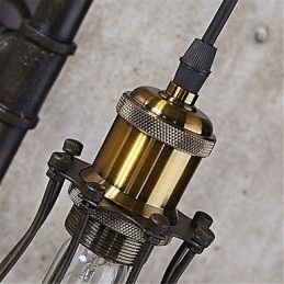 Retro Industrial Pipe Φωτιστικά τοίχου Simple Loft Black Birdcage Μεταλλικό Σαλόνι Τραπεζαρία Κουζίνα Μπαρ Καφέ Διακόσμηση φωτισμού