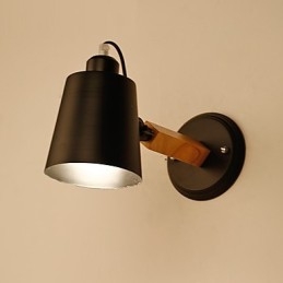 Vintage Wood Art Deco Metal Μεταλλικό Ρουστίκ Απλίκα Τοίχου Σαλόνι Τραπεζαρία Διαδρόμου Επιτοίχιο Φωτιστικό Μαύρο Λευκό Προαιρετικό