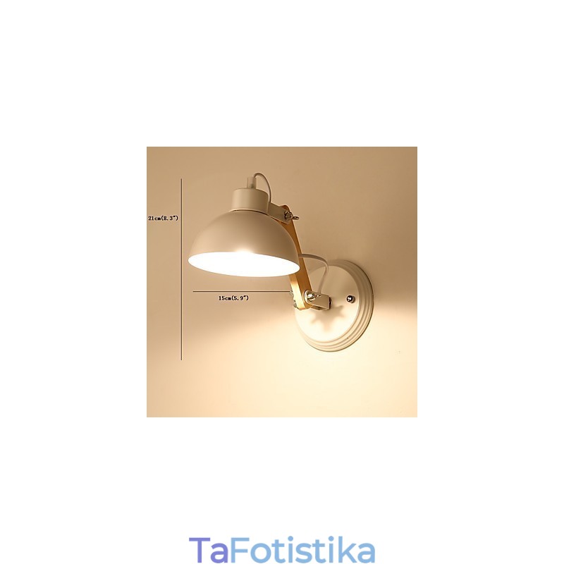 Vintage Wood Art Deco Metal Μεταλλικό Ρουστίκ Απλίκα Τοίχου Σαλόνι Τραπεζαρία Διαδρόμου Επιτοίχιο Φωτιστικό Μαύρο Λευκό Προαιρετικό