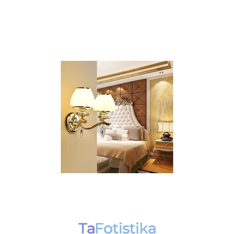 Μοντέρνο μοντέρνο ηλεκτρολυμένο χαρακτηριστικό για απλίκες τοίχου με κρυστάλλινο φως περιβάλλοντος φωτιστικό τοίχου