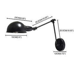 Σιδερένιο Επιτοίχιο Φωτιστικό Πτυσσόμενο Μαύρο Απλό Ρετρό Επιτοίχιο Φωτιστικό Μονής Κεφαλής Διακοσμητικό Επιτοίχιο Φωτιστικό Ευρωπαϊκού Στιλ