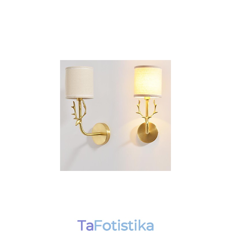 Απλό Vintage Παραδοσιακό Κλασικό Μπρούτζινο Χαρακτηριστικό για Μίνι Στιλ Περιβάλλον Φωτιστικό Απλίκες τοίχου Φωτιστικό τοίχου