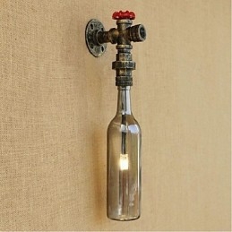 Επιτοίχιο φωτιστικό Smoke Grey Bottle Water Φωτιστικό τοίχου