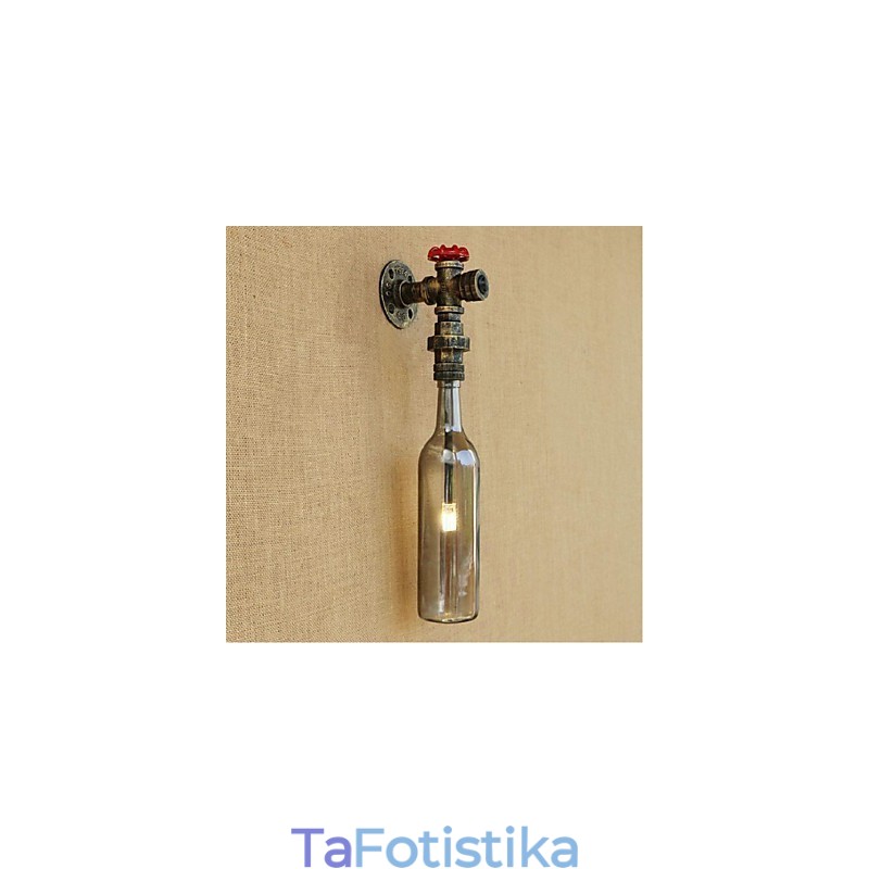 Επιτοίχιο φωτιστικό Smoke Grey Bottle Water Φωτιστικό τοίχου