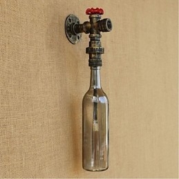 Επιτοίχιο φωτιστικό Smoke Grey Bottle Water Φωτιστικό τοίχου