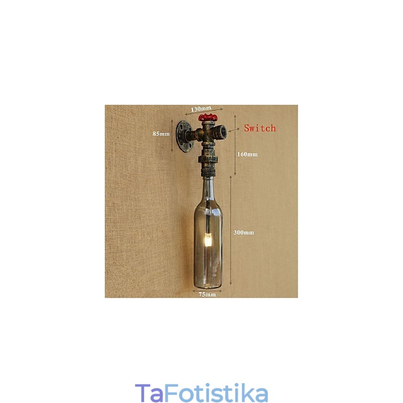 Επιτοίχιο φωτιστικό Smoke Grey Bottle Water Φωτιστικό τοίχου