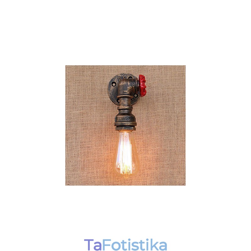Nostalgia Simple Water Pipe Διακοσμητικό Μικρό Επιτοίχιο Φωτιστικό τοίχου