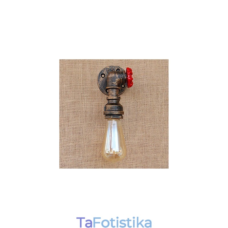Nostalgia Simple Water Pipe Διακοσμητικό Μικρό Επιτοίχιο Φωτιστικό τοίχου