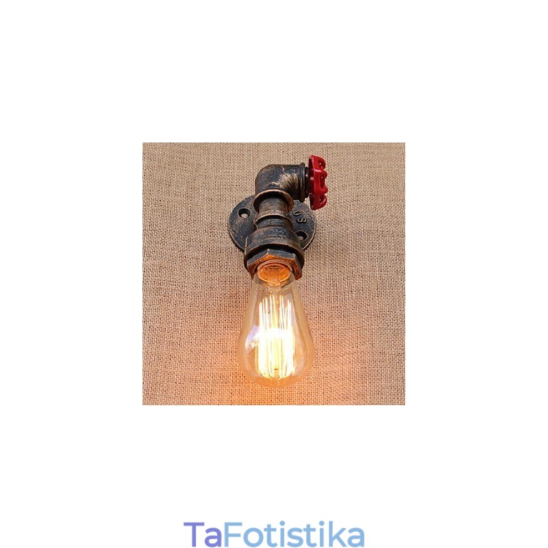Nostalgia Simple Water Pipe Διακοσμητικό Μικρό Επιτοίχιο Φωτιστικό τοίχου