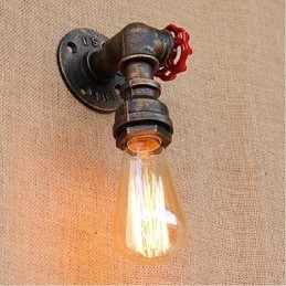 Nostalgia Simple Water Pipe Διακοσμητικό Μικρό Επιτοίχιο Φωτιστικό τοίχου