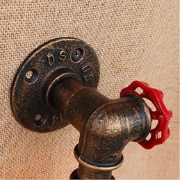 Nostalgia Simple Water Pipe Διακοσμητικό Μικρό Επιτοίχιο Φωτιστικό τοίχου