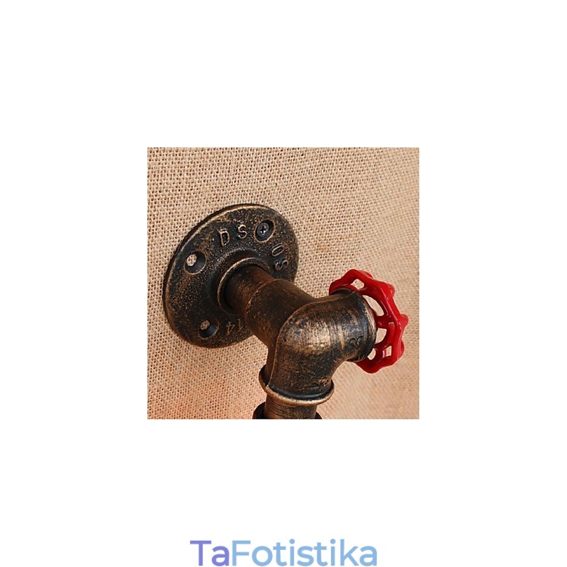Nostalgia Simple Water Pipe Διακοσμητικό Μικρό Επιτοίχιο Φωτιστικό τοίχου