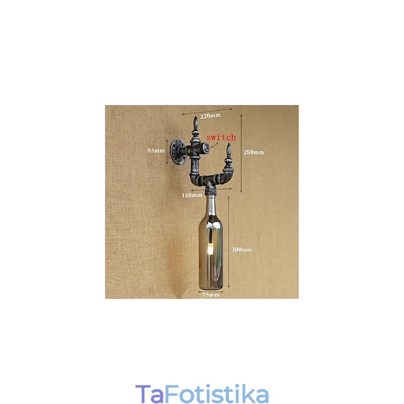 Retro Nostalgia With Switch Cafe Bar Restaurant Aisle Water Pipe Φωτιστικό τοίχου