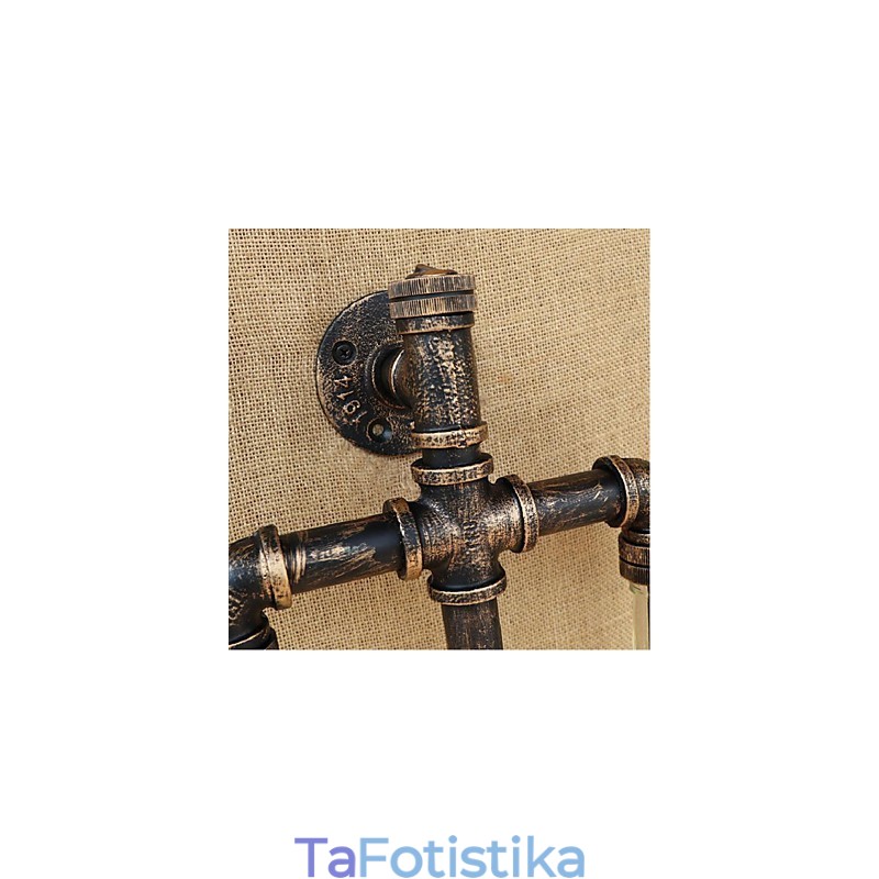 Επιτοίχιο φωτιστικό για μπουκάλι κρασιού με θέμα αμερικανικό θέμα Σίδερο με διακόπτη σωλήνα νερού