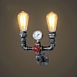 2 Heads Vintage Industrial Μεταλλικά Φωτιστικά Τοίχου Εστιατορίου Cafe Bar Διακοσμητικός φωτισμός
