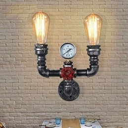 2 Heads Vintage Industrial Μεταλλικά Φωτιστικά Τοίχου Εστιατορίου Cafe Bar Διακοσμητικός φωτισμός