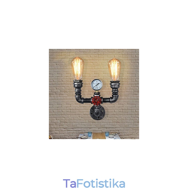 2 Heads Vintage Industrial Μεταλλικά Φωτιστικά Τοίχου Εστιατορίου Cafe Bar Διακοσμητικός φωτισμός