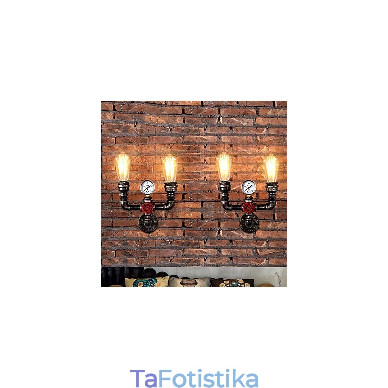 2 Heads Vintage Industrial Μεταλλικά Φωτιστικά Τοίχου Εστιατορίου Cafe Bar Διακοσμητικός φωτισμός