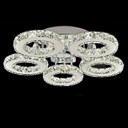Crystal Flush Mount 5 Lights Μοντέρνο διαφανές επιμεταλλωμένο ανοξείδωτο ατσάλι