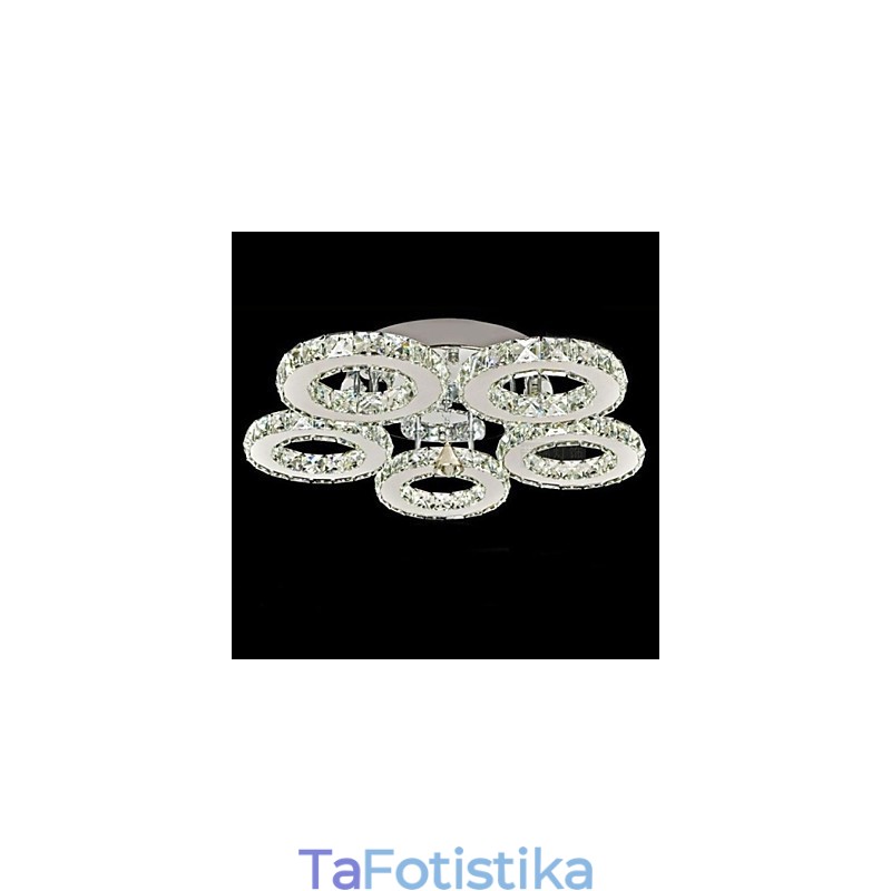 Crystal Flush Mount 5 Lights Μοντέρνο διαφανές επιμεταλλωμένο ανοξείδωτο ατσάλι