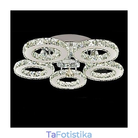 Crystal Flush Mount 5 Lights Μοντέρνο διαφανές επιμεταλλωμένο ανοξείδωτο ατσάλι Crystal Flush Mount 5 Lights Μοντέρνο διαφανές επιμεταλλωμένο ανοξείδωτο ατσάλι