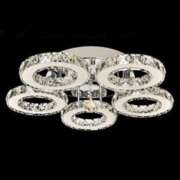 Crystal Flush Mount 5 Lights Μοντέρνο διαφανές επιμεταλλωμένο ανοξείδωτο ατσάλι