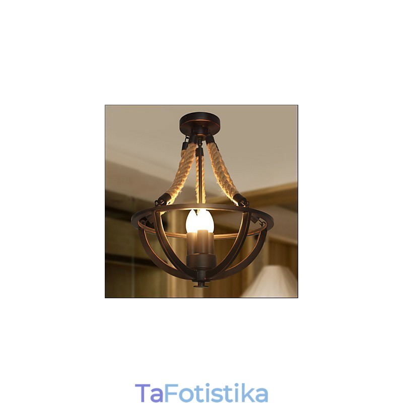 Απλό φωτιστικό αμερικανικής οροφής ρετρό σχοινί