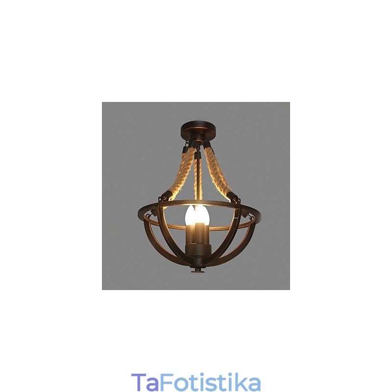 Απλό φωτιστικό αμερικανικής οροφής ρετρό σχοινί