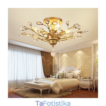 Vintage Crystal Flush Mount Metal Painting Μαύρο Ή Χρυσό Vintage Crystal Flush Mount Metal Painting Μαύρο Ή Χρυσό