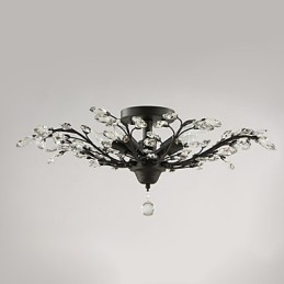 Vintage Crystal Flush Mount Metal Painting Μαύρο Ή Χρυσό