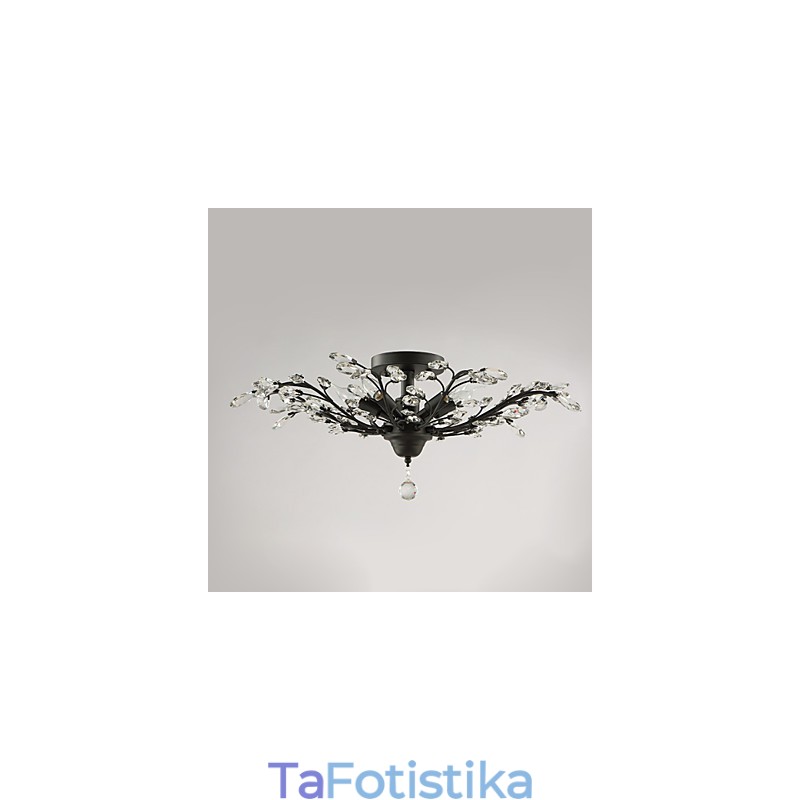 Vintage Crystal Flush Mount Metal Painting Μαύρο Ή Χρυσό