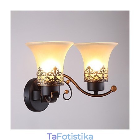 Double Head Amercian Countryside Vintage Metal με γυάλινο επιτοίχιο φωτιστικό για την καντίνα Σαλόνι Είσοδος Φουαγιέ Διακοσμητικό επιτοίχιο φωτιστικό Double Head Amercian Countryside Vintage Metal με γυάλινο επιτοίχιο φωτιστικό για την καντίνα Σαλόνι Είσοδος Φουαγιέ Διακοσμητικό επιτοίχιο φωτιστικό