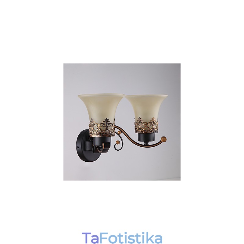 Double Head Amercian Countryside Vintage Metal με γυάλινο επιτοίχιο φωτιστικό για την καντίνα Σαλόνι Είσοδος Φουαγιέ Διακοσμητικό επιτοίχιο φωτιστικό
