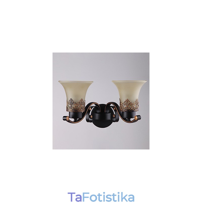 Double Head Amercian Countryside Vintage Metal με γυάλινο επιτοίχιο φωτιστικό για την καντίνα Σαλόνι Είσοδος Φουαγιέ Διακοσμητικό επιτοίχιο φωτιστικό