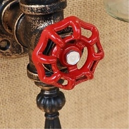Αμερικάνικο θεματικό Εστιατόριο Bar Iron With Switch Water Pipe Μπουκάλι Κρασιού Επιτοίχιο Φωτιστικό Κεχριμπάρι